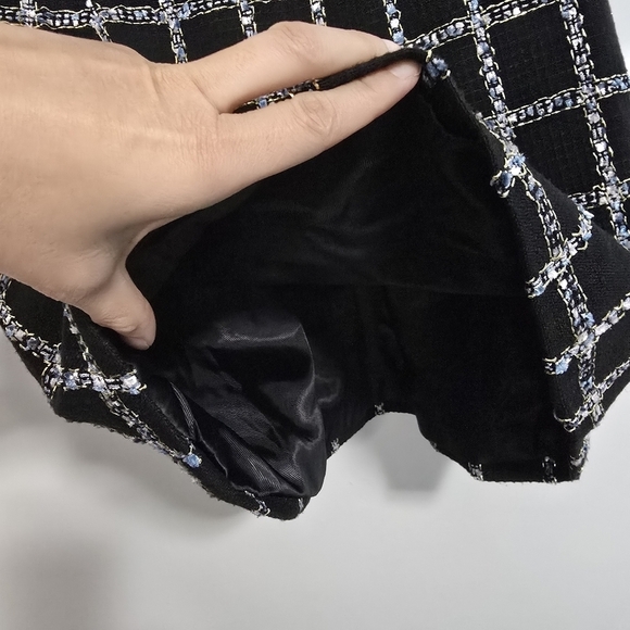 Jason Wu Tweed Mini Dress in Black Blue Gold Checkered windowpane 90s clueless - Picture 8 of 10